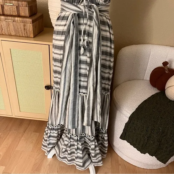 MISA Fournier Striped‎ Maxi Cotton Bohemian Dress Size Small - Image 10