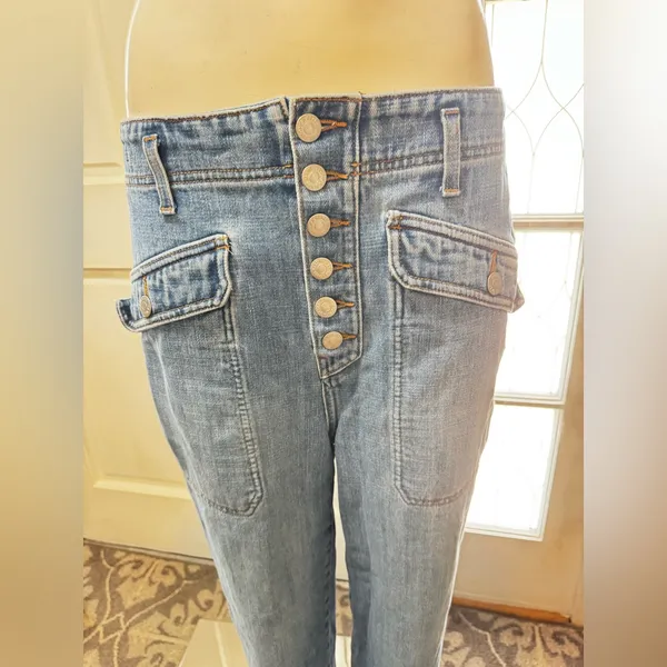 Veronica Beard Womens Rinley Cropped Straight Leg High Rise Jeans Denim Size 30 - Image 3