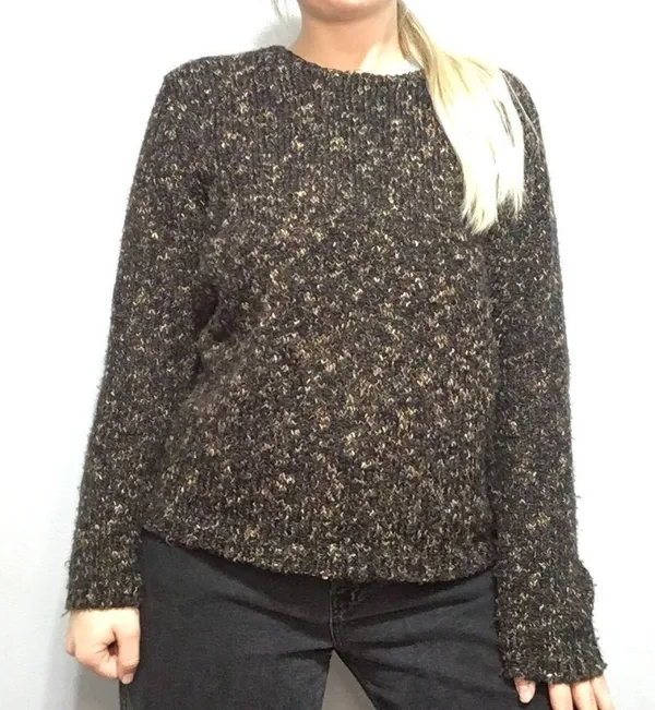 ALPS • Brown Knit Scoop Neck Sweater Size Medium - Image 3