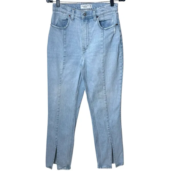 Abercrombie & Fitch 90s Straight Ultra‎ High Rise Denim Light Blue Capsule 6/28 - Image 2