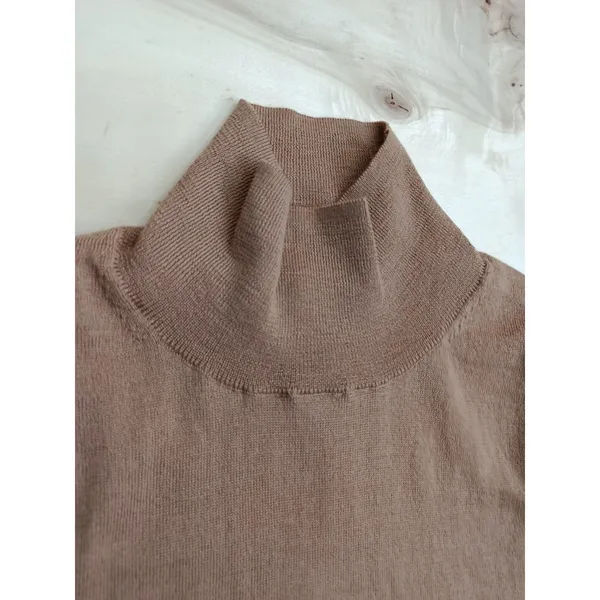 BANANA REPUBLIC 100% Merino Wool Womens XS Turtleneck Sweater Light Brown Camel - Image 5