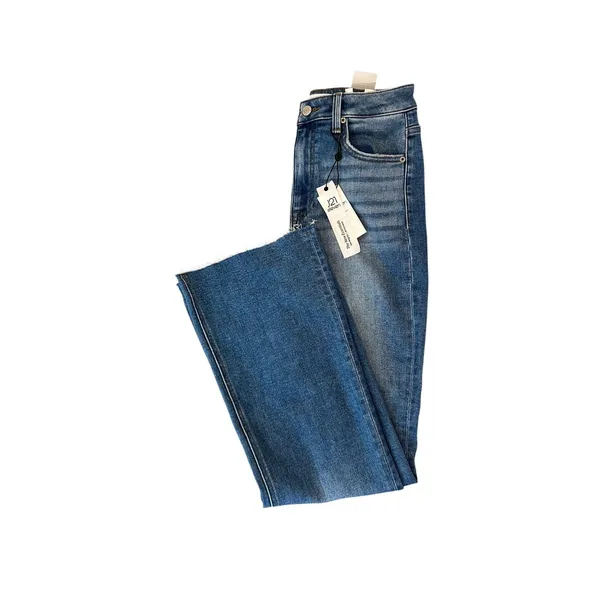J21 Eleven Risen Boutique Jeans Womens 5/27 Medium Wash High Rise Flare Raw Hem - Image 7