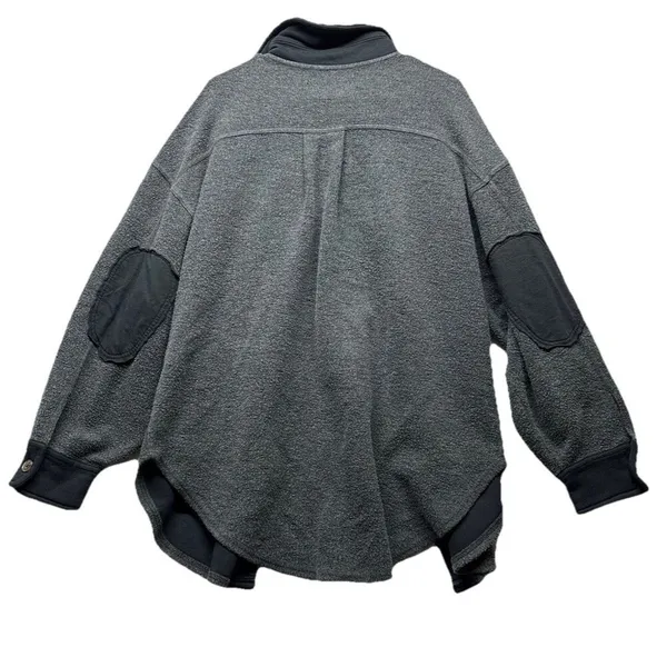 Free People Ruby Jacket Small Incense Black Gray Fleece Shacket Size Small - Image 4