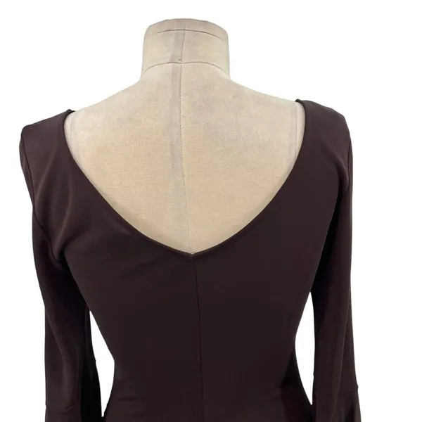 Diane von Furstenberg Vintage Brown Bell Sleeve Sheath‎ Dress Y2K Size 12 - Image 10