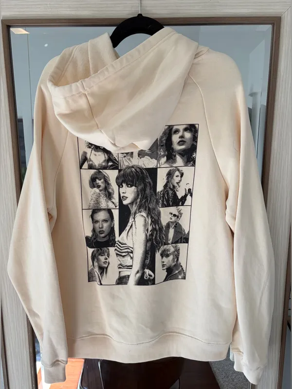 Taylor Swift Eras Tour Cream Hoodie 2023 Album cover double lined hood size Med - Image 3