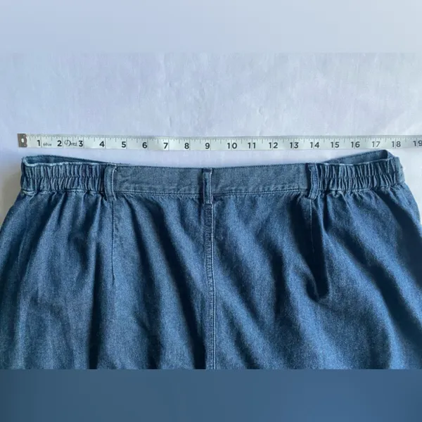 Allison Daley Plus Size Soft Light‎ Blue Denim Buttoned Skirt Size 18W - Image 5