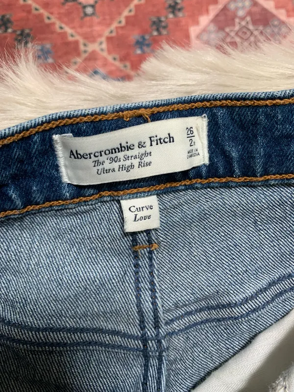 Abercrombie & Fitch Jeans Women The 90s Straight Ultra High Rise Curve Love 2/26 - Image 3