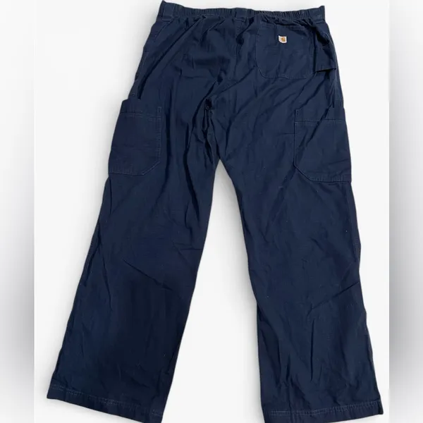 Carhartt Scrub Pants Women Sz L Cargo Blue drawstring, medical office - Image 4