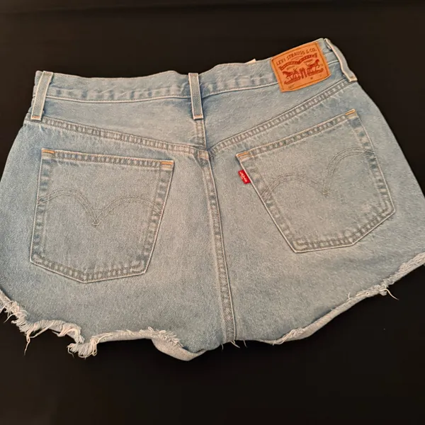 Levi's Denim Shorts Womens 28 Light Blue 501 Original‎ High Rise Cut Off Summer - Image 7