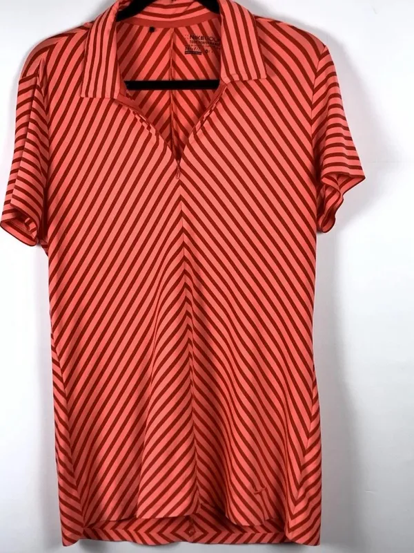Nike Golf Tour Performance Dri-FIT Womens Medium Striped Quarter Zip Polo Top - Image 3
