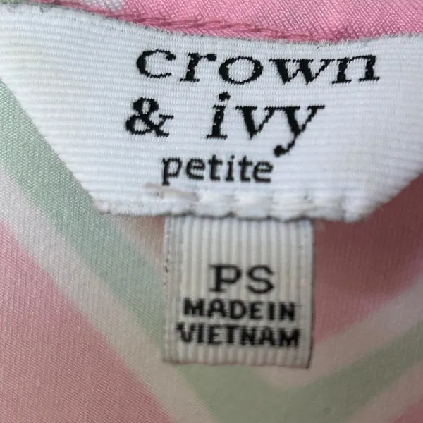 CROWN‎ & IVY Pink & Green Garden Party Signature Dress Size SP 6 for $36 - Image 3