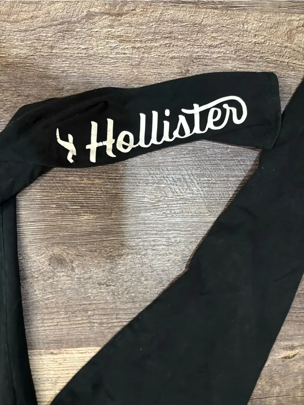 Hollister Black Logo Waistband‎ & Leggings with White Script - Image 2
