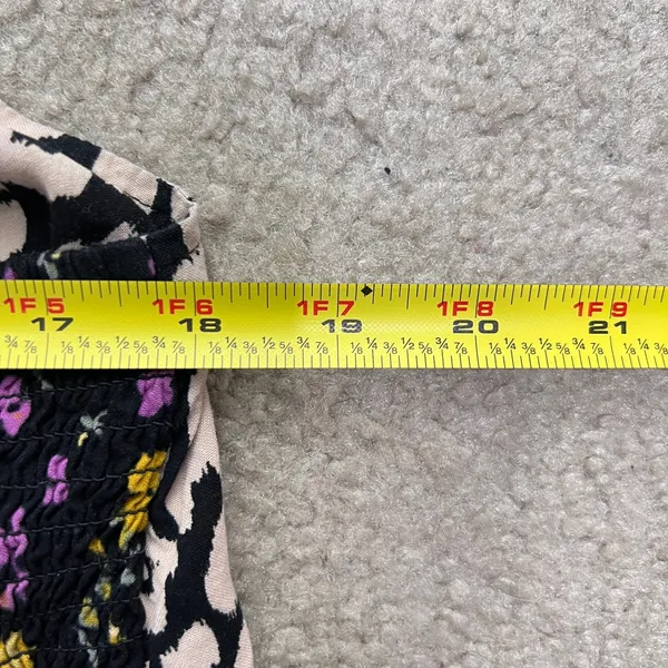Tribal Jeans Floral Maxi Dress M Boho Black‎ Yellow Pink Summer Sundress Rayon - Image 9