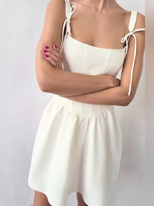 Nwt Zara Corset-Style Voluminous Dress Size S - Image 4