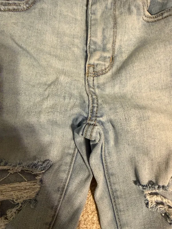 American Eagle Light Wash Distressed Cropped High Rise Jeggings - Image 8