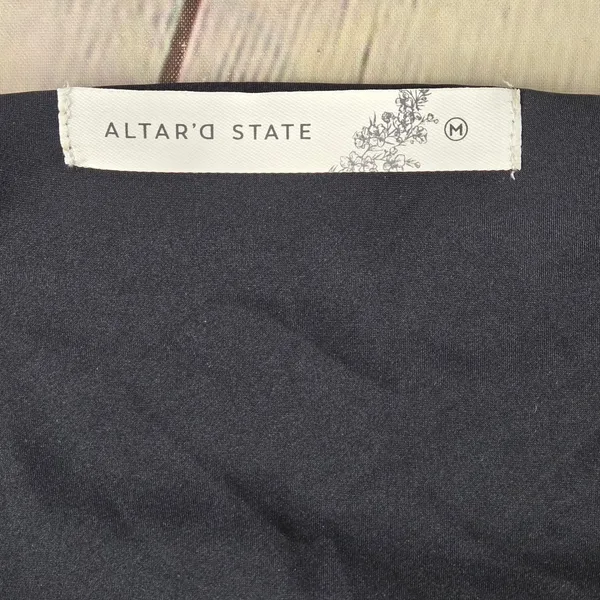 Altar'd State Eva Satin Midi Slip Dress Black Floral Jacquard ASWD-241-212 M NWT - Image 5
