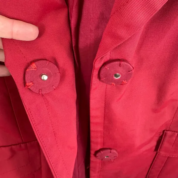 Alfani Red Nylon Cotton Collared Snap Up Lined Spring‎ Fall Jacket Size L - Image 5