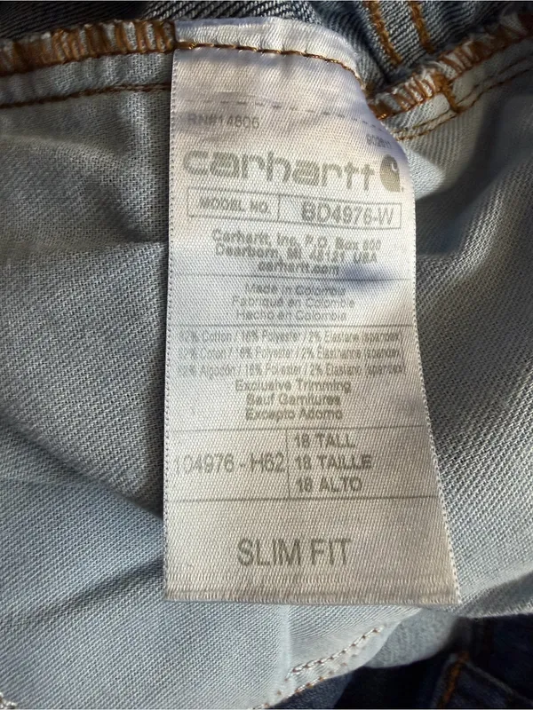 Carhartt Womens Rugged Flex Slim Fit Tapered Leg Jeans Size 18 Tall - Image 3
