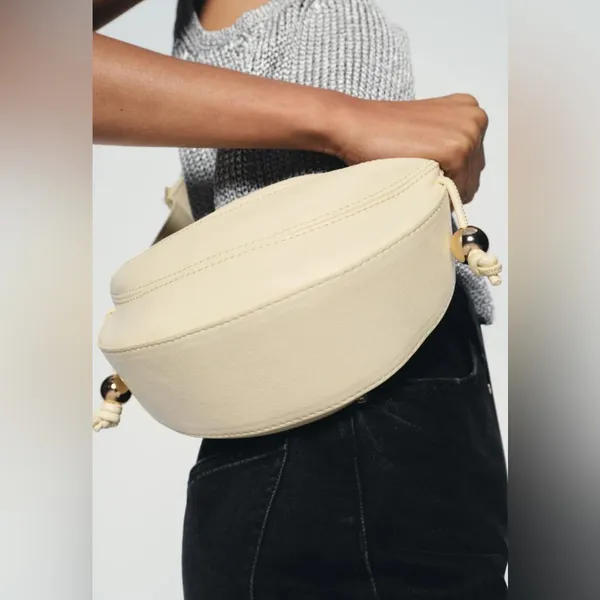 Zara Cream Crossbody Purse‎ Bag Gold Bohemian - Image 3