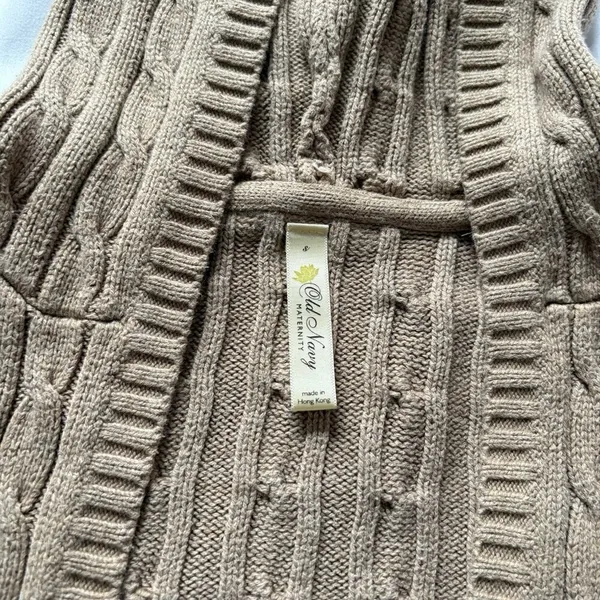 Vintage 90s Y2K Old Navy Brown Sweater Long Sleeve‎ Pockets Womens Size Small - Image 6