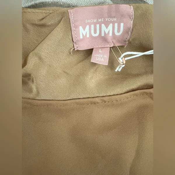 NWT-Show Me Your Mumu Verona Cowl Dress in True Gold Luxe satin, Size Large - Image 9
