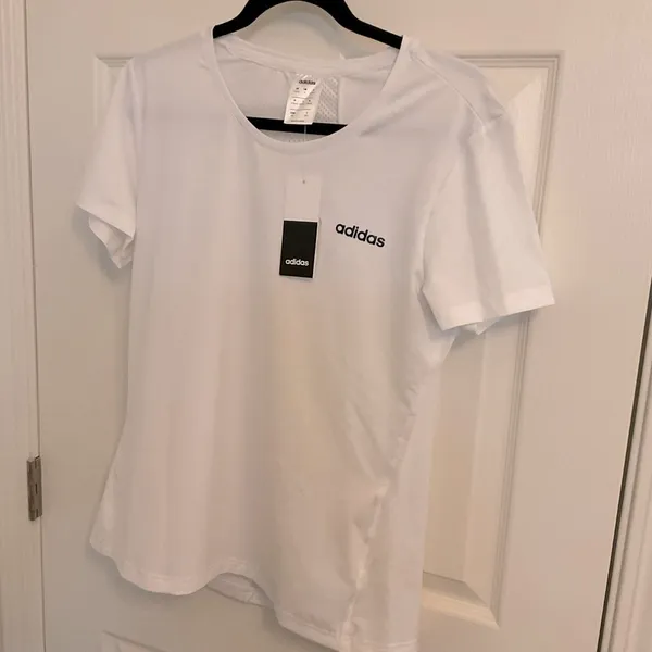 NWT Adidas Women’s Mesh-Back Performance Tee – White - Image 3