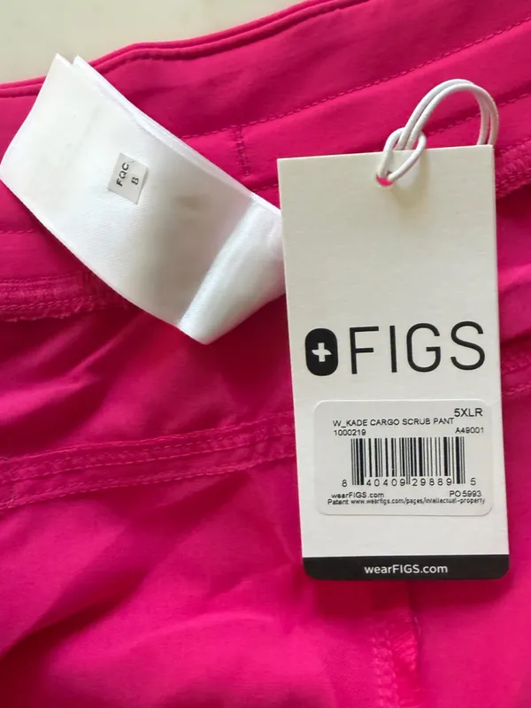 NWT Figs Kade Cargo Pants Womens 5XL Pink Scrubs Drawstring - Image 6