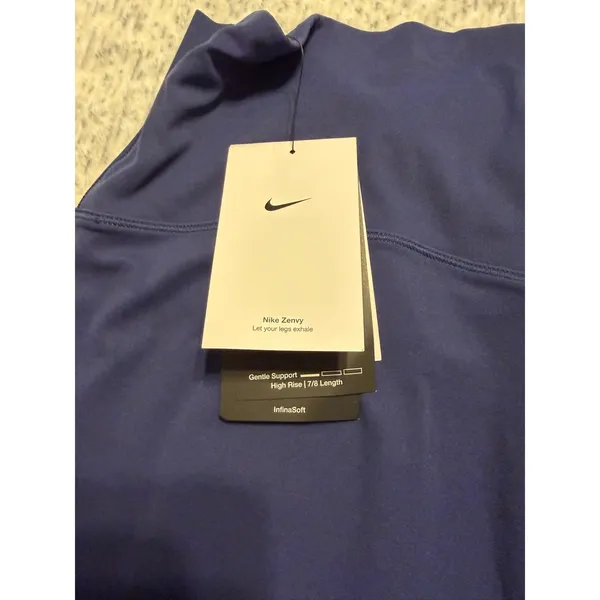Nike Zenvy High Rise 7/8‎ Leggings Navy Blue InfinaSoft DQ6015-410 Womens XL NWT - Image 5