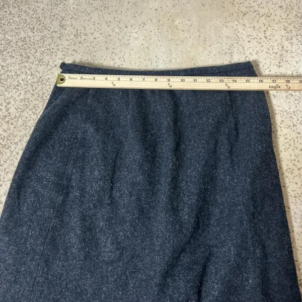Eddie Bauer Gray 100% Wool Wrap Mini Dark Academia Skirt Lined‎ Size 14 Preppy - Image 4
