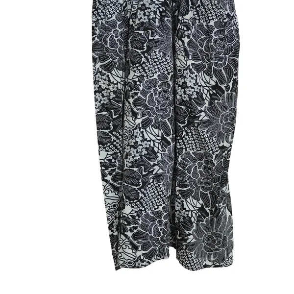 Vintage 100% Cotton Size 1X Midi Dress Black Floral Retro Country‎ Lightweight - Image 3