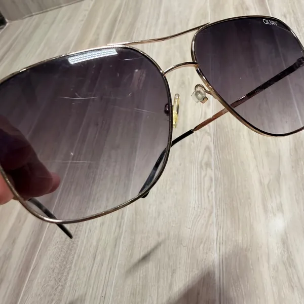 Quay Australia‎ Stop and Stare Gold Aviator Sunglasses Purple Gradient Lens 126 - Image 6