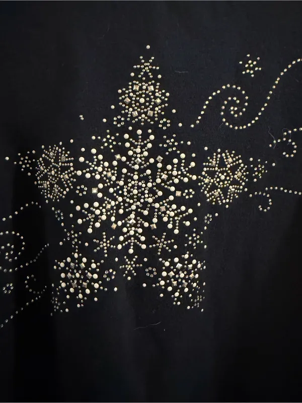 Morning Sun XL Navy Blue Snowflake Star Sweatshirt - Image 2