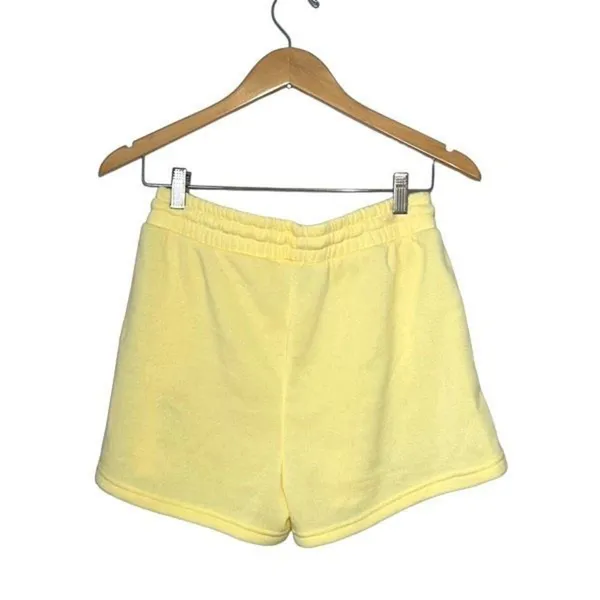 Love Streak Pull On Sweat-pant Material Shorts Embroidered Pale Yellow Size Larg - Image 3