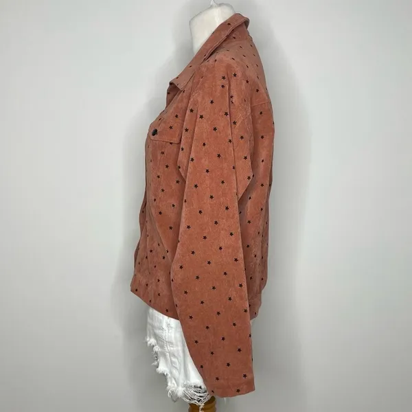 Blush- Brown Corduroy Jacket with Black Stars - Image 2