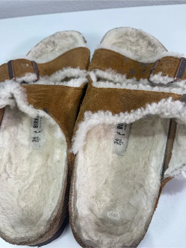 Birkenstock Arizona Shearling Suede Sandals Women's 36 (5) Casual Comfort Boho - Image 5