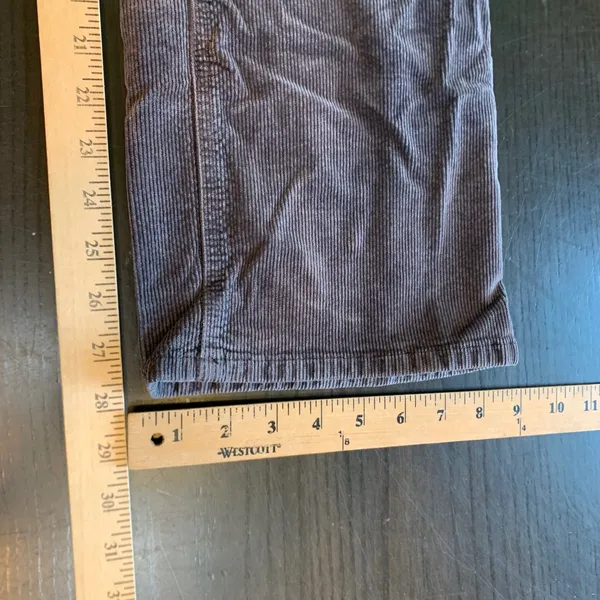 Pilcro and the Letterpress Women Gray Corduroy Straight Leg Pants 30 Tall Preppy - Image 9