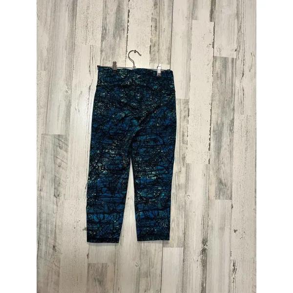 Old Navy Active Go-Dry Cropped Compression Leggings Womens Small Blue Mosaic - Image 2
