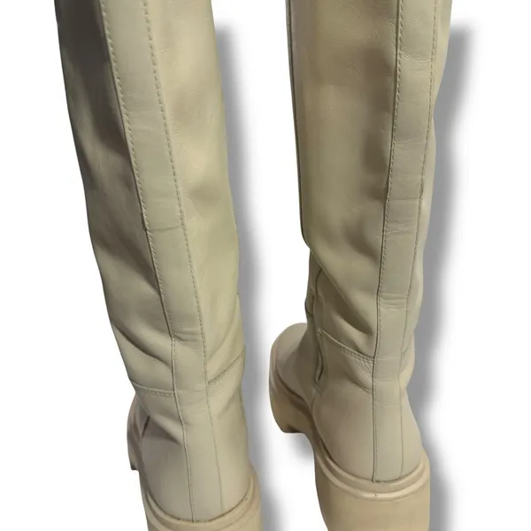 Sam Edelman Larina Cream Leather Tall Boots Platform Lug Sole Womens 6.5 - Image 7