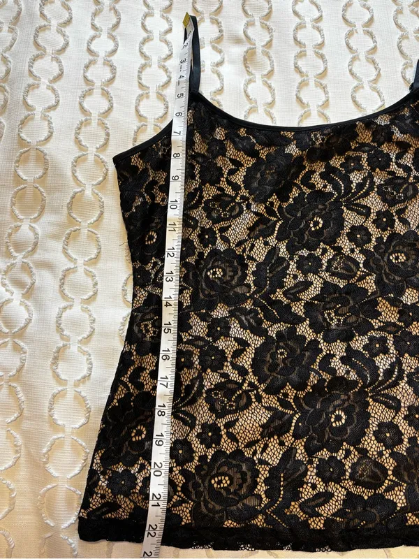 Venus Black Lace Camisole Office Siren Whimsy Goth Mob Wife Indie Sleaze size M - Image 8