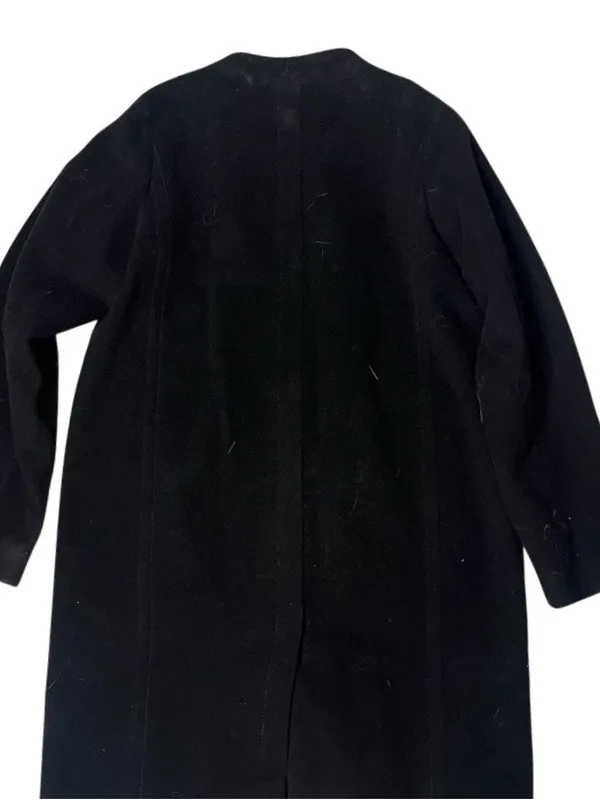 BOGNER Black Coat Virgin Wool Cashmere Blend Double Breasted Womens Size 8 EU 38 - Image 5