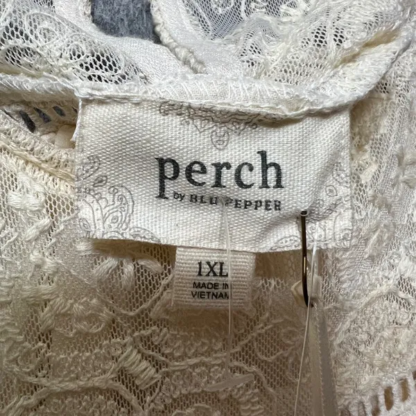 Perch by Blu‎ Pepper Lace Sleeveless Dress Belt Lined 1XL Boho Cottagecore - Image 10