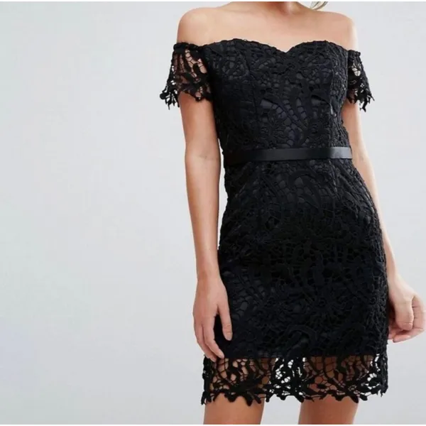NWT Tall Sz 12 Chi Chi London Black Lace LBD Dress Whimsigoth Dark Romance $95 - Image 12