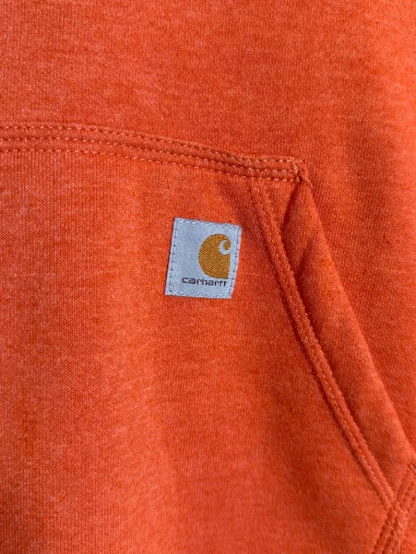 Carhartt Relaxed Fit Midweight Logo Graphic Sweatshirt Women Large Orange Hoodie - Image 7