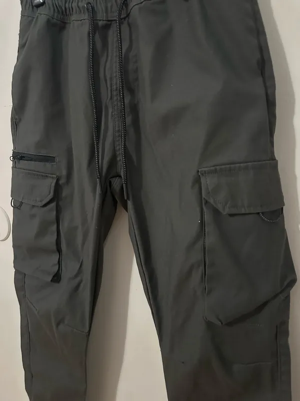 Wytzu Men's Black Cargo Pants - Utility Jogger Style - Image 3