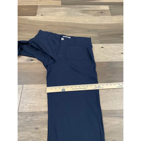 Haver + Blair Pants Size L Navy Wide Leg Tailored Flat Front Pocket Trousers - Image 6