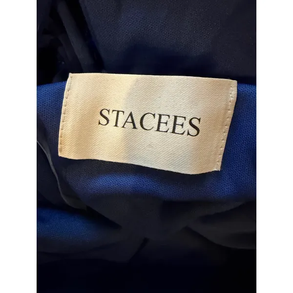 Stacees Gown Women 14 Royal‎ Blue Sequin Prom Lace Up Back Slit Train Formal NWT - Image 11