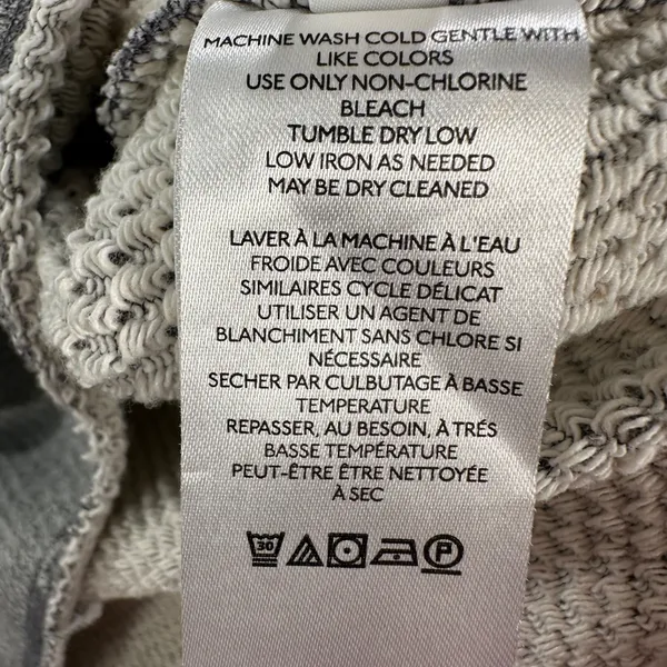 Pilcro Funnel Neck Cut Off Pullover Womens Small Gray Terry Boxy Casual Lounge - Image 7