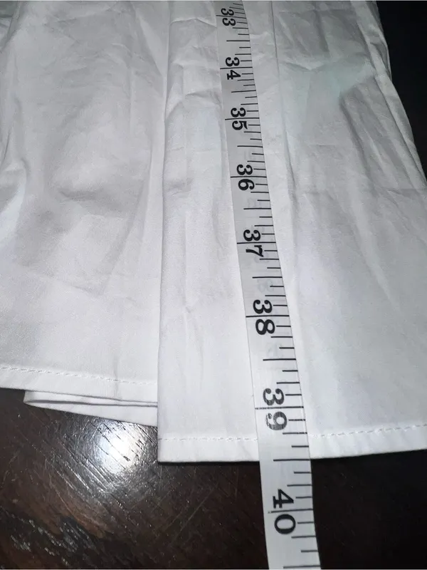 Commence Cotton Pleated Maxi Skirt Size Medium White NWT Pockets Lined zipper - Image 6