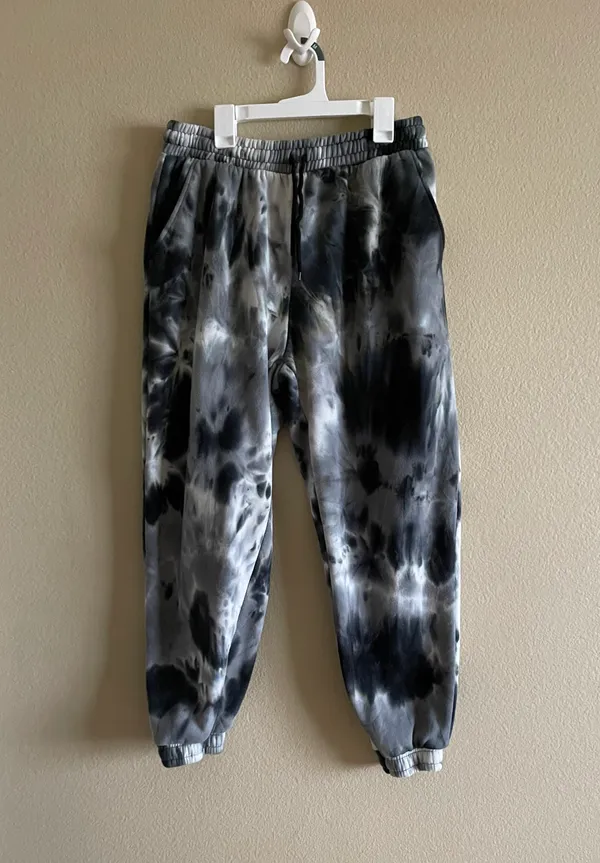 Black Tie Dye Joggers Size L - Image 2