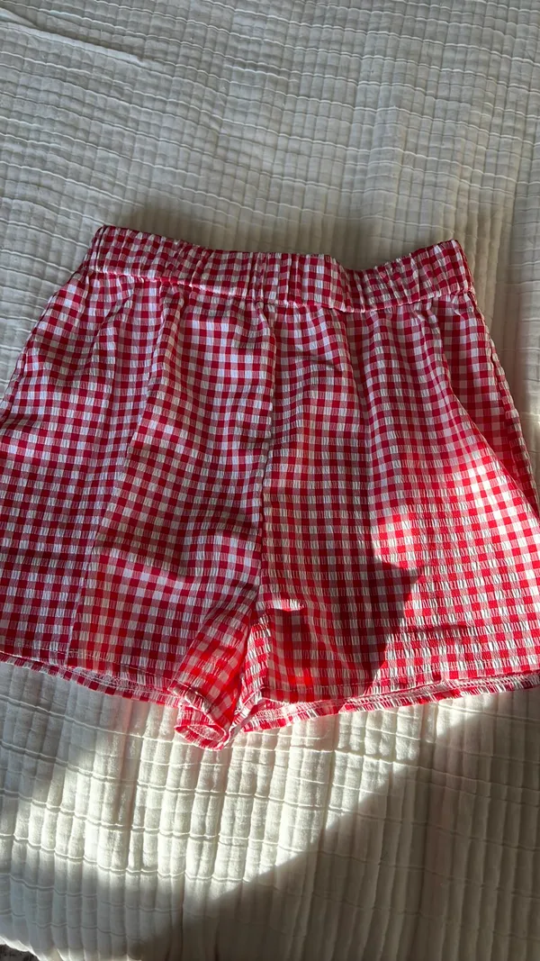 Red gingham shorts Size XS - Image 2